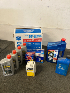 4 Chevron SAE 15W-40 API CK-4/SN Engine Oil, 4 ATF Type F automatic transmission fluid, WIX filter, Carquest, premium oil filter, synthetic ATF automatic transmission fluid