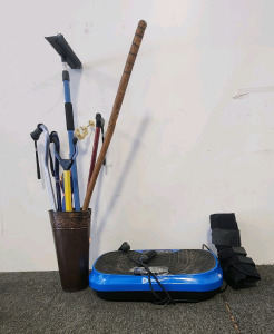 LifePro Waver Vibration Plate, Walking Sticks, Cases, Ankle Brace Boot.