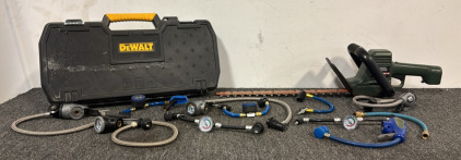 Black & Decker Hedgehog, DeWalt Toolcase, & Assortment of Hoses & Gauges