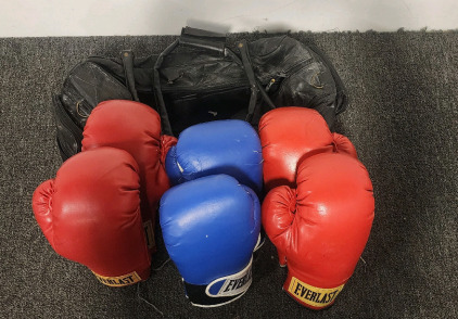 Everlast Punching Mits And Black Dufflebag