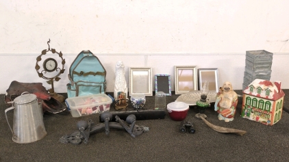 Painted Cow Skull, Candle Holders, and More