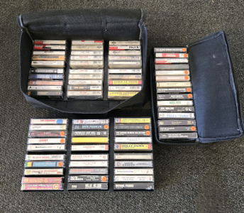 (75) Cassette Tapes w/(2) Carrying Cases