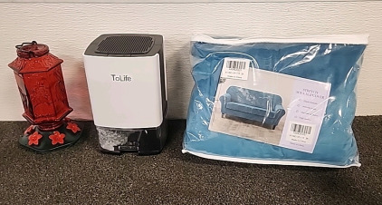 ToLife Dehumidifier.. Hanging Hummingbird Feeder.. Stretch Sofa Cover...