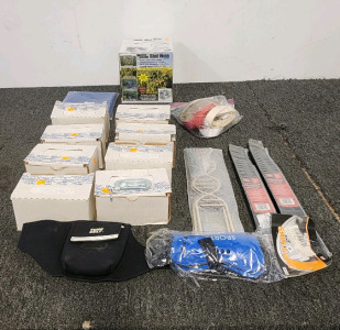 Spidy Gear Blind Web, 8 Boxes Of Warren Tool Group Carriage C-clamps, Tune Belt, and More