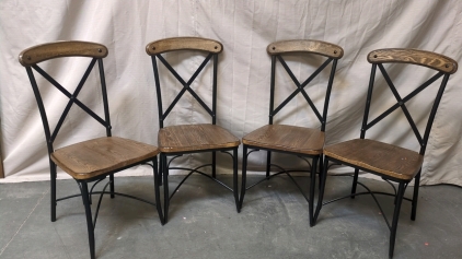 (4) Wood and Metal Tables