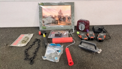 Cattle Painting, Walkie Talkies, Binoculars, and More