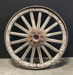 Antique Wood And Steel Wagon Wheel