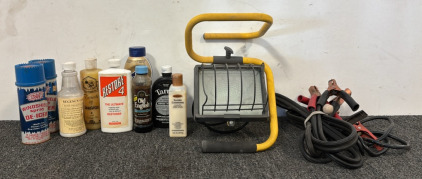 Halogen Work Light, Jumper Cables & Variety of Car Care Products