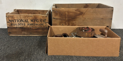 Vintage Wooden Toolboxes, Assortment of Tools & Parts, & More
