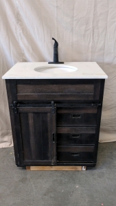 Bathroom Sink with Sliding Door and Drawer