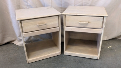 (2) Simple Wood Nightstands