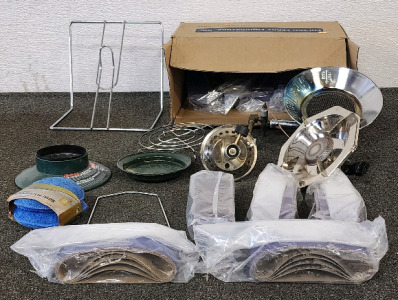 Rechargeable Lantern, Coleman Propane Portable Camp Stove, A Box Of Sandpaper, And More.