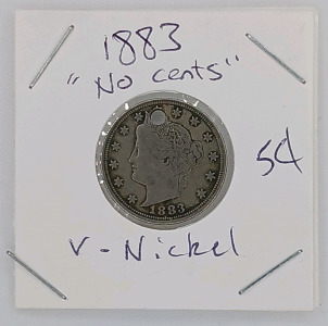 (1) 1883 Liberty Head V Nickel - No Cents Variant