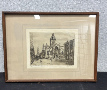 (1) St. Giles EdinBurgh Original Etching by McKay