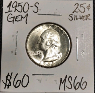 1950-S MS66 Gem Silver Washington Quarter