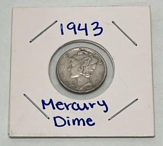 1943 Mercury Dime (Carded)