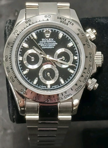 (1) Replica Rolex Daytona Style Watch - Stainless Steel Bracelet