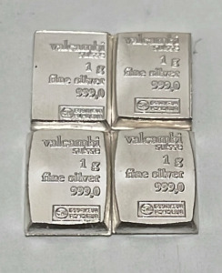 (4) 1 Gram 999.0 Fine Silver Bars