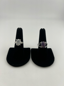 (1) White Buffalo Turquoise Ring (1) Natural Purple Amethyst Ring