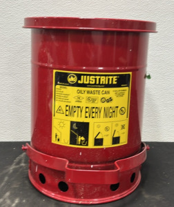 (1) Justrite 10 Gallon Oily Waste Can - 09300