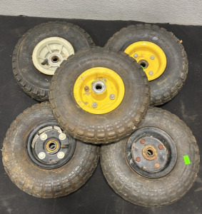 (5) 4.10/3.50-4 Pneumatic Wheels