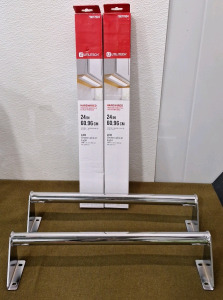 (2) Utilitech LED Under Cabinet Hardwired 24" Lights & (2) 20" Chrome Towel Racks / Grab Bars
