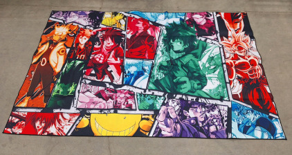 (1) Manga Themed Area Rug / Non-Slip Floor Mat/ Doormat /Home Runner Rug 6 x 9 Feet