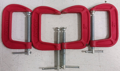 (4) Husky 3" C-Clamps - Heavy-Duty