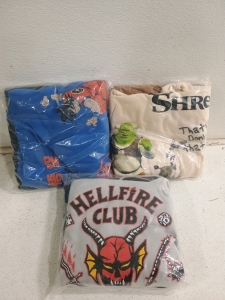 (3) Pop Culture Hoodies - (1) Dragon Ball Z (1) Shrek (1) Hellfire Club