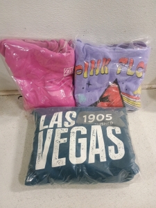(3) Graphic Hoodies - (1) Pink Floyd (1) Las Vegas (1) Pink Graphic<br/>
