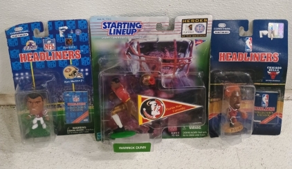 (3) Sports Collectible Figures - (1) Dennis Rodman (1) Warrick Dunn (1) Ken Norton Jr.<br/>