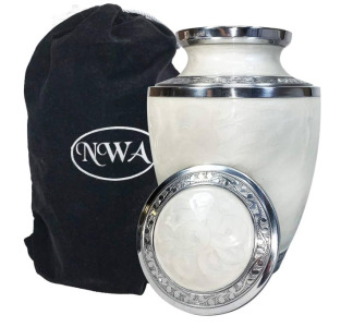 (1) Extra Large Companion Human Funeral Cremation Urn, White Personalized Double Urn for Two Adults (White)