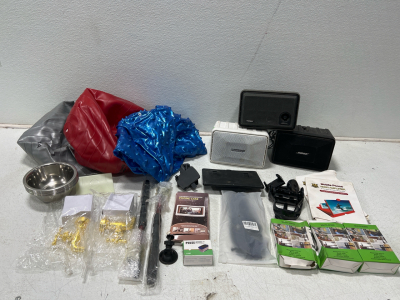 (3) Excercise Balls (3) Bose Speakers, Assorted Phone Accessories, Pulse Fingertip Oximeter, And More!