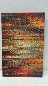 Large Multicolor Abstract Canvas Painting by Mark Lawrence (26&rdquo; x 40&rdquo;)