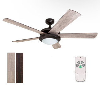 Brand New - 52&rdquo; Modern Style Ceiling Fan w/ Dimmable Light Lit and Remote Control - Matte Black