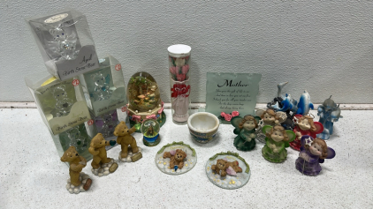 Large Collection of Birth Month and Other Decor Including: Angels, Bears, Glass Bears, Dolphins and More!