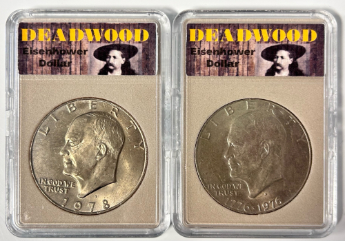 (2) Deadwood Ike Dollars Centennial and 1978
