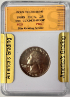 (3) Proof Quarters: 1965, 1968, 1974 Plus (1) 1965 Uncirculated Quarter - 2