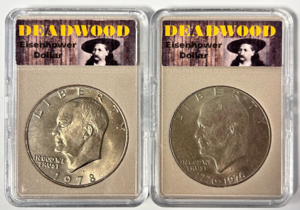 (2) Deadwood Ike Dollars Centennial and 1972