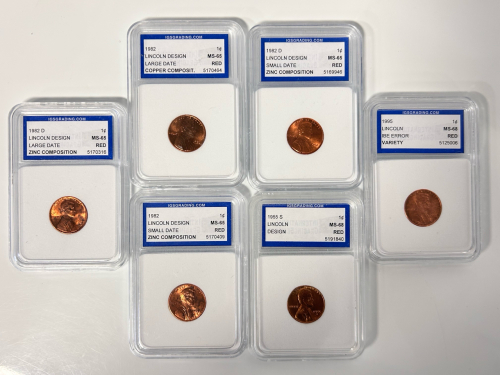 (6) Graded Collectible Pennies