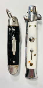Vintage White Stiletto Knife and Old Kamp King