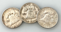 (3) Franklin Half Dollars (90% Silver) - 5