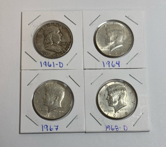 (3) Kennedy Half Dollar (1) Franklin Half Dollar