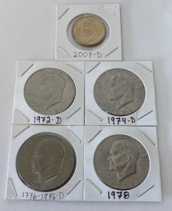 Eisenhower Dollar Coins With D Bicentennial Dollar Coin