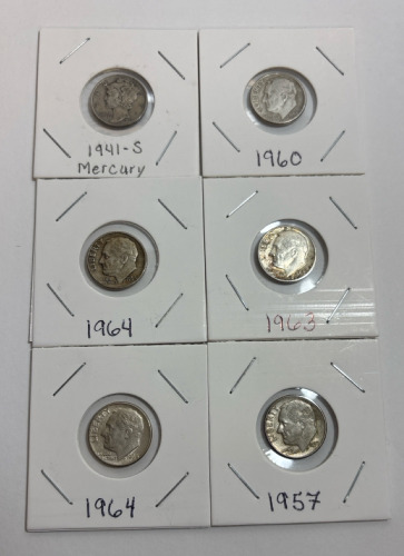 (6) Silver Dimes