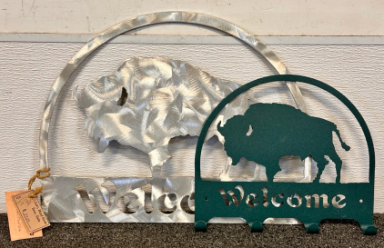 (2) Custom Metal Welcome Signs By Jacks Metal Works