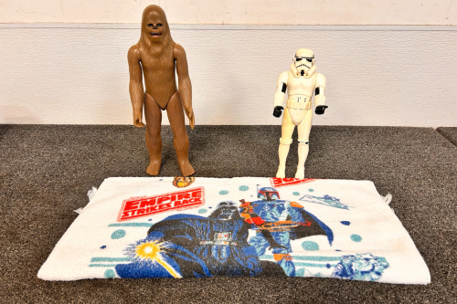 Collectible Star Wars Action Figures and Towel