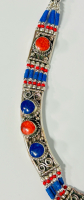 Beautiful Statement Blue Lapis Lazuli and Red Coral Necklace - 3