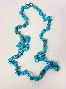 36" Blue Turquoise Stone Necklace