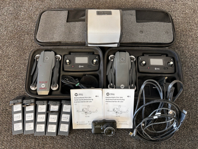 (2) Holy Stone Drones With Cables, Parts, and Accessories